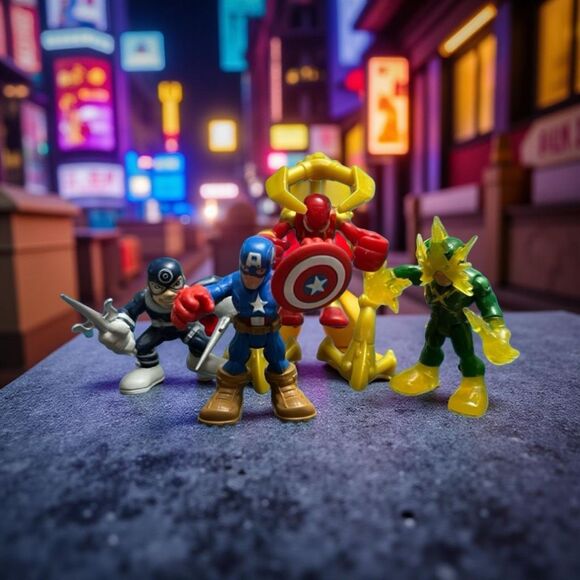 Lot of 4 Playskool Marvel Super Hero Adventure Figures Electro  B1 - Picture 1 of 2